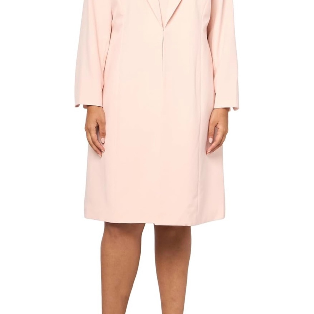 Le Suit Blush Pink Long Sleeve Shift Dress